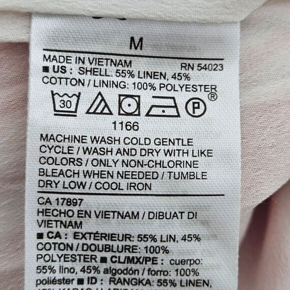 Old Navy Linen Cropped Romper Women’s Med Red White Striped Ruffle Jumper EUC - Picture 3 of 14